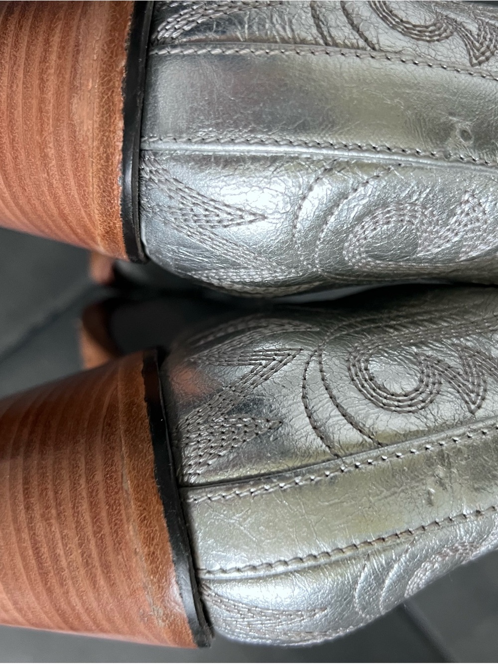 Ariat Dixon X Toe Western Metallic Silver Ankle Boot - Picture 14 of 14